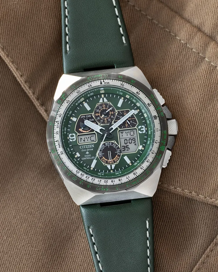 Promaster Skyhawk A-T Green Dial Leather Strap JY8147-01X | CITIZEN Promaster Skyhawk A-T Green Dial Leather Strap JY8147-01X | CITIZEN